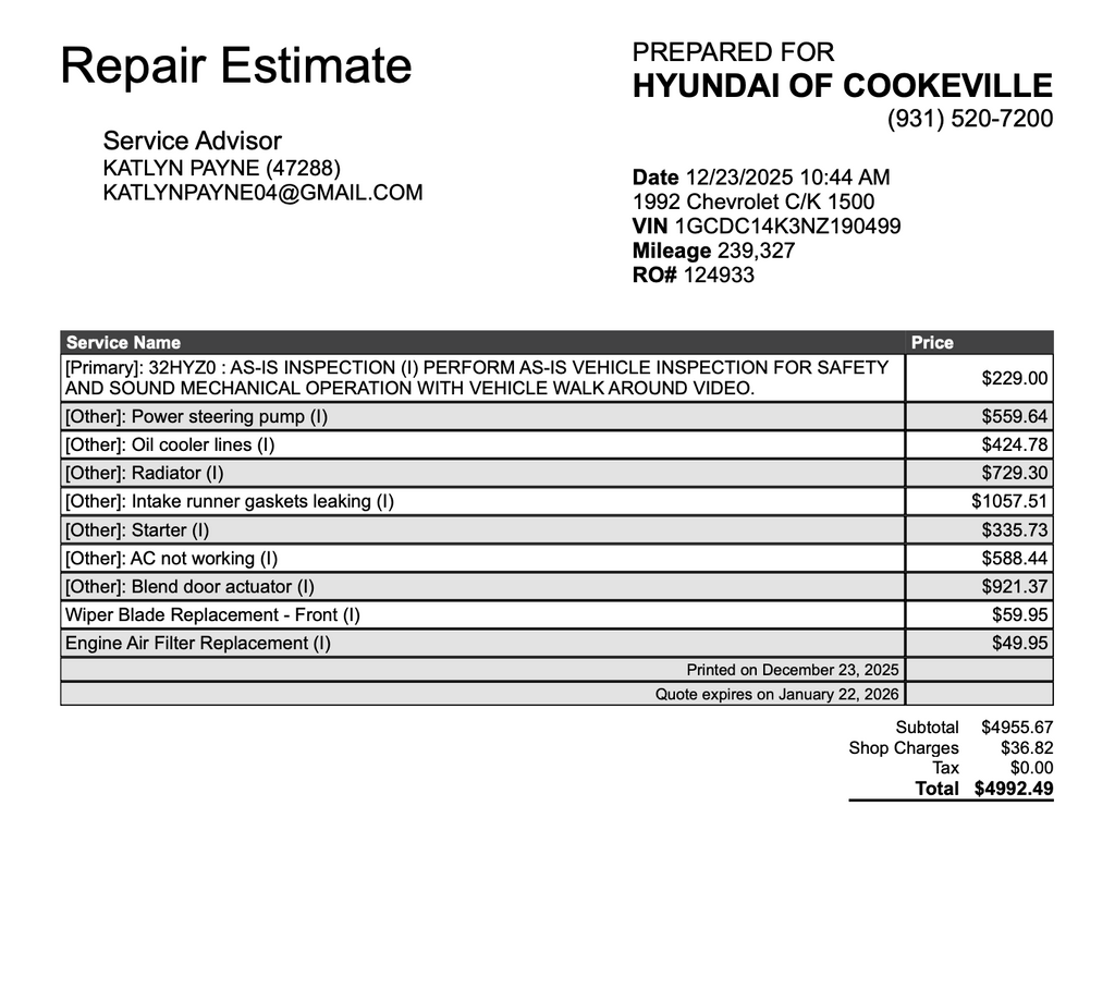 1992 Chevrolet C/K 1500 Base Sportside