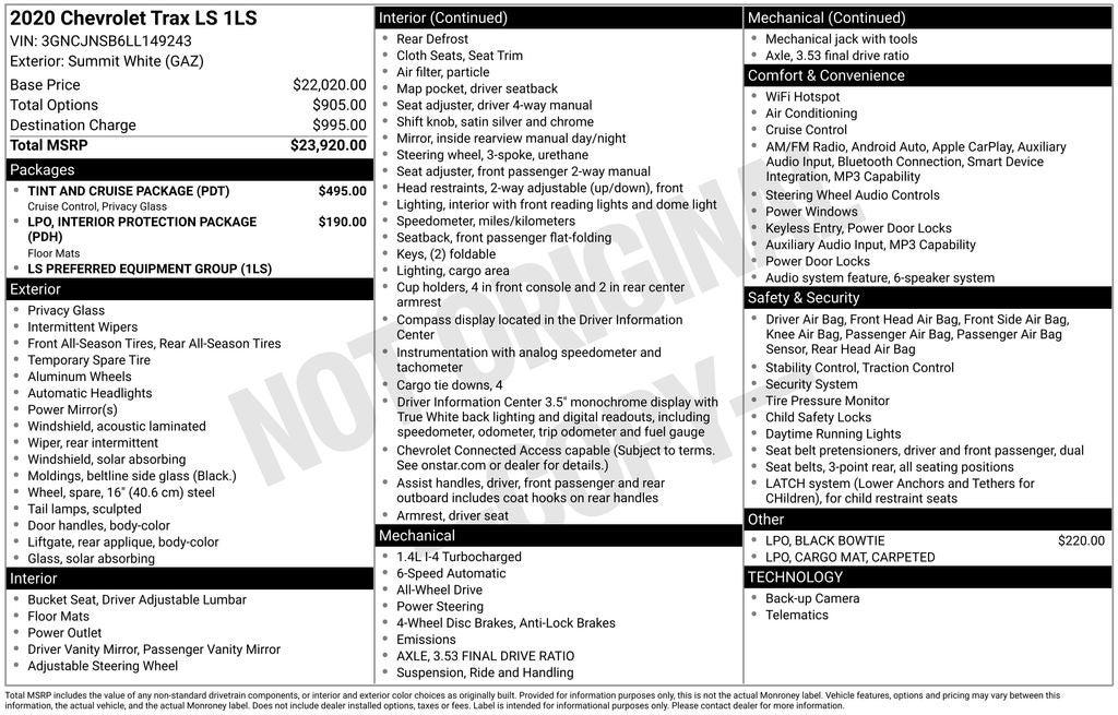 2020 Chevrolet Trax LS